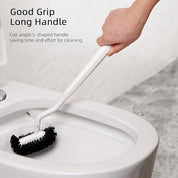 Toilet Bowl Brush Holder Set: Bathroom Deep Cleaning Toilet Cleaner Scrubber Under Rim with Curved Bristle for Dead Corner Clean - Hidden Rv Toilet Decorative Accessories with Caddy- White