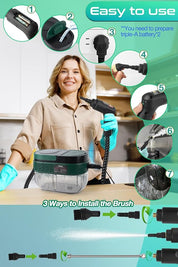 Handheld Steam Cleaner with Handle Control, 1.6L Large Water Tank, 3-Level Adjustable, Thickened Hose, Portable Steam Cleaner, High Temperature Pressurized Steamer for Home, Kitchen, Bathroom, Car