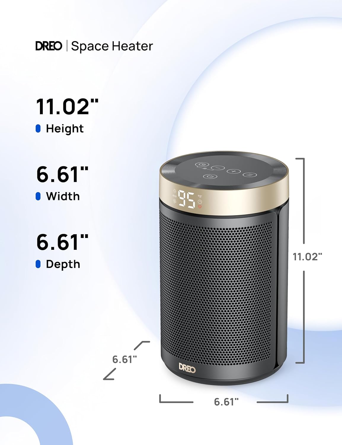 Space Heater, Portable Electric Heaters for Indoor Use with Thermostat and Remote, 2024 Upgraded, Digital Display, 12H Timer, 5 Mode, 1500W PTC Ceramic Fast Safety Heat for Office Bedroom Home