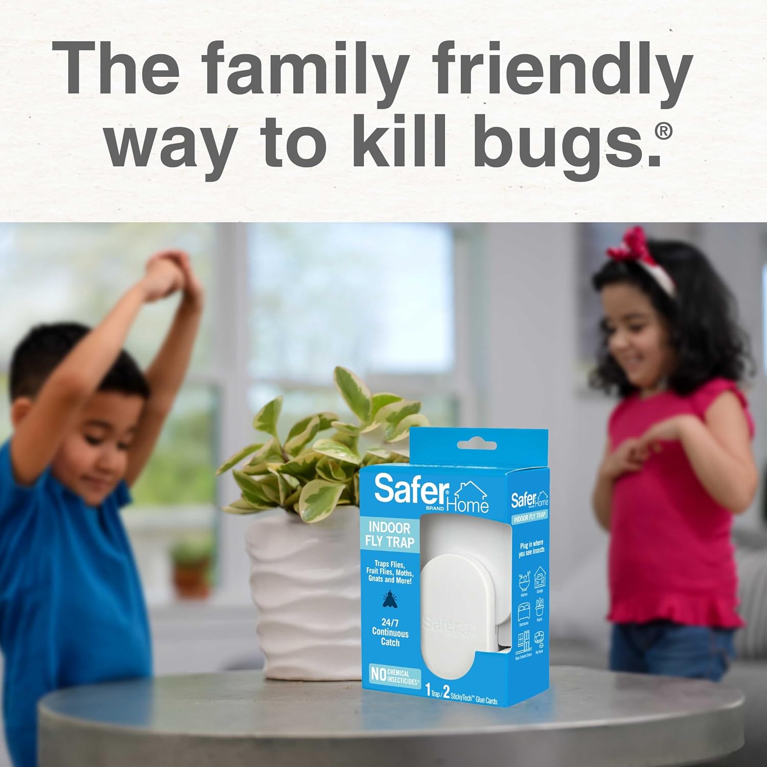 Safer Home SH502 Indoor Plug-In Fly Trap for Flies, Fruit Flies, Moths, Gnats, and Other Flying Insects – 400 Sq Ft of Protection