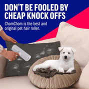 Roller Pet Hair Remover and Reusable Lint Roller - ChomChom Cat and Dog Hair Remover for Furniture, Couch, Carpet, Clothing and Bedding - Portable, Multi-Surface Fur Removal Tool