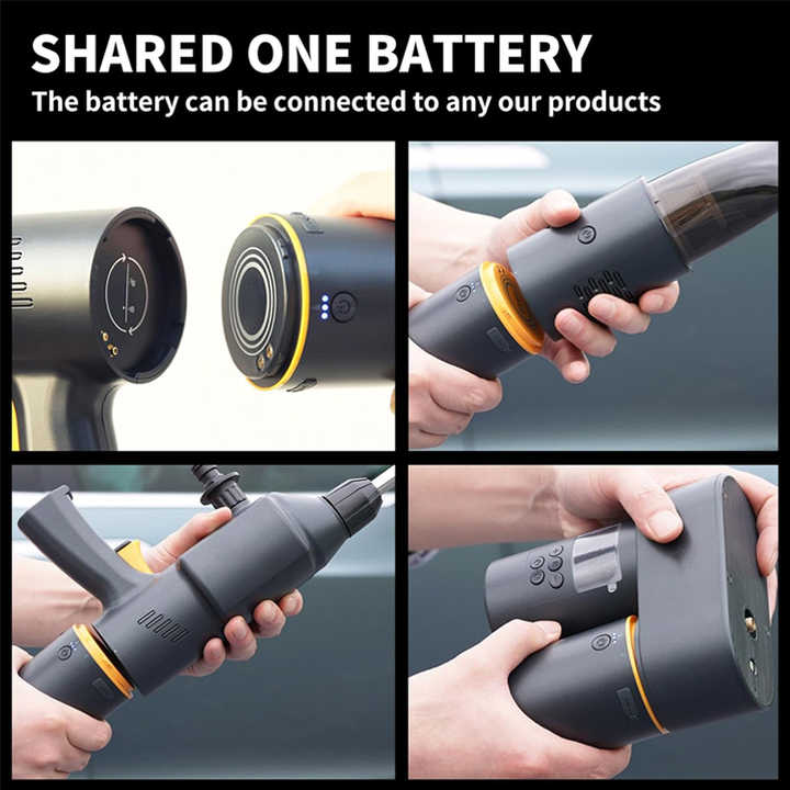 5-in-1 Smart Car Kit Portable Car Vacuum Cleaner 19000 Pa Wireless Automotive Vacuum
